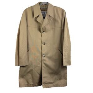 Vintage USA All Weather Coat By Grais Mens 40R Removable Liner Single Breasted
